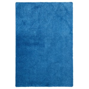 Blauer Snapstyle Hochflor Teppich Palace (160x160cm). Flauschiger Shaggy Teppich für Wohnräume.