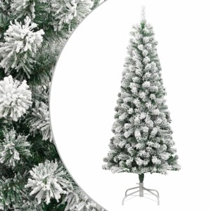 Beschneiter, klappbarer, künstlicher Weihnachtsbaum, 180 cm hoch, mit Metallständer.