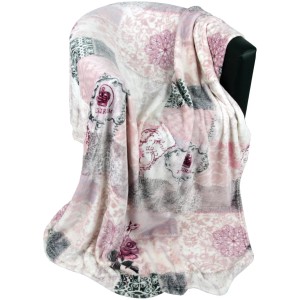 Bestgoodies Kuscheldecke Mandarino mit floralem Muster, Decke für Sofa oder Bett.