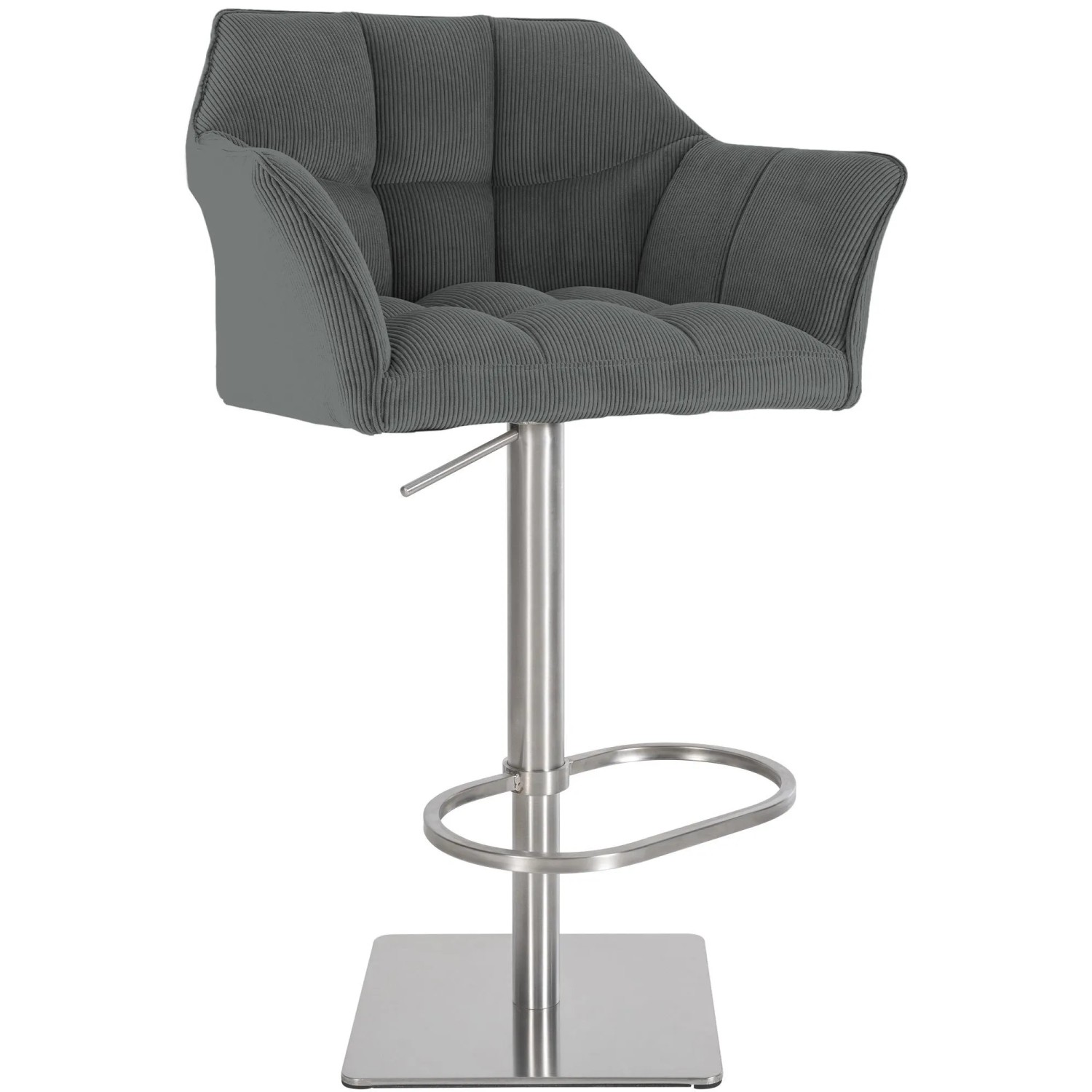 CLP Barhocker Damaso Cord Grau/Edelstahl