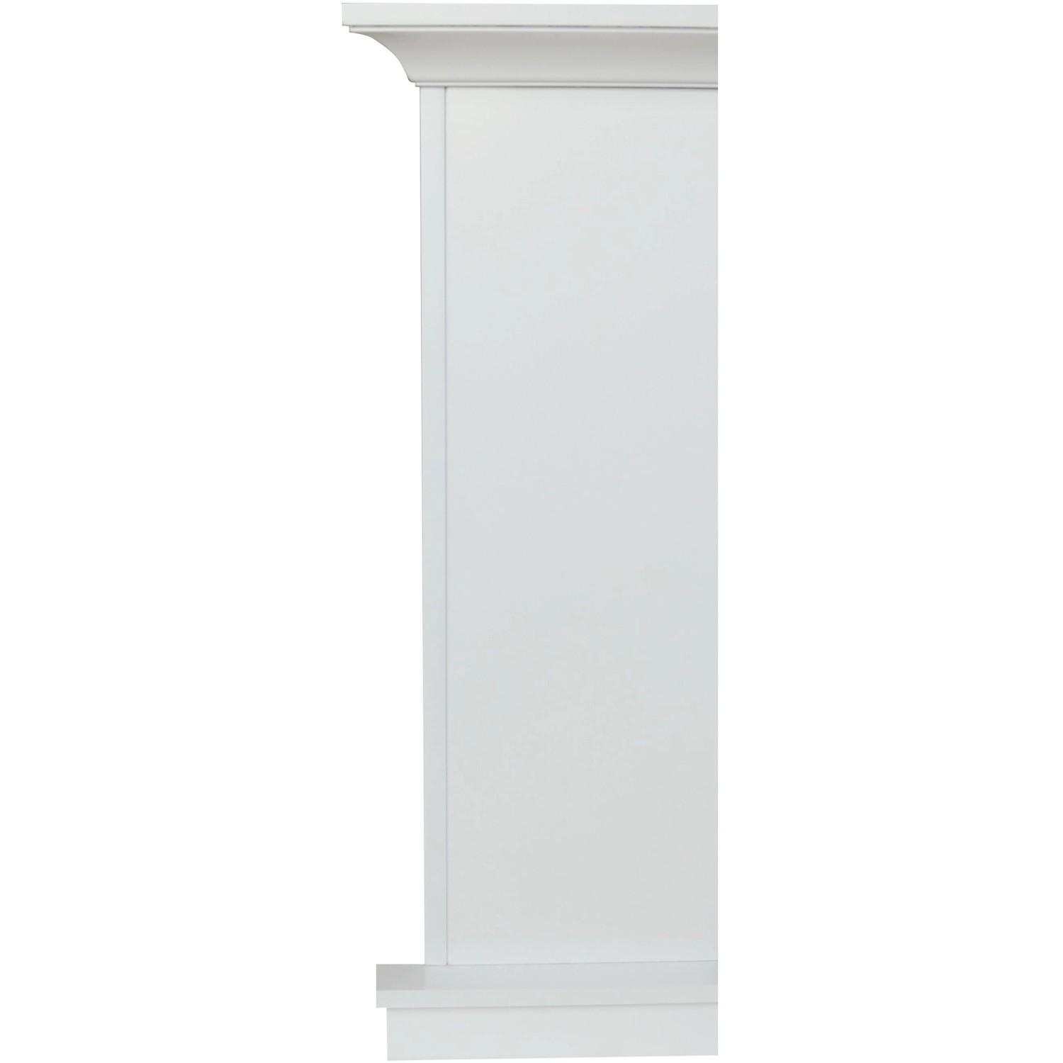 Detailansicht des weißen El Fuego Elektrokamins Malmö, MDF-Paneele, regelbare Heizleistung.