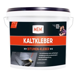 Eimer MEM Profi Kaltkleber 6,5kg für Bitumendachpappen. Kalt verarbeitbarer Bitumenkleber für Dächer.