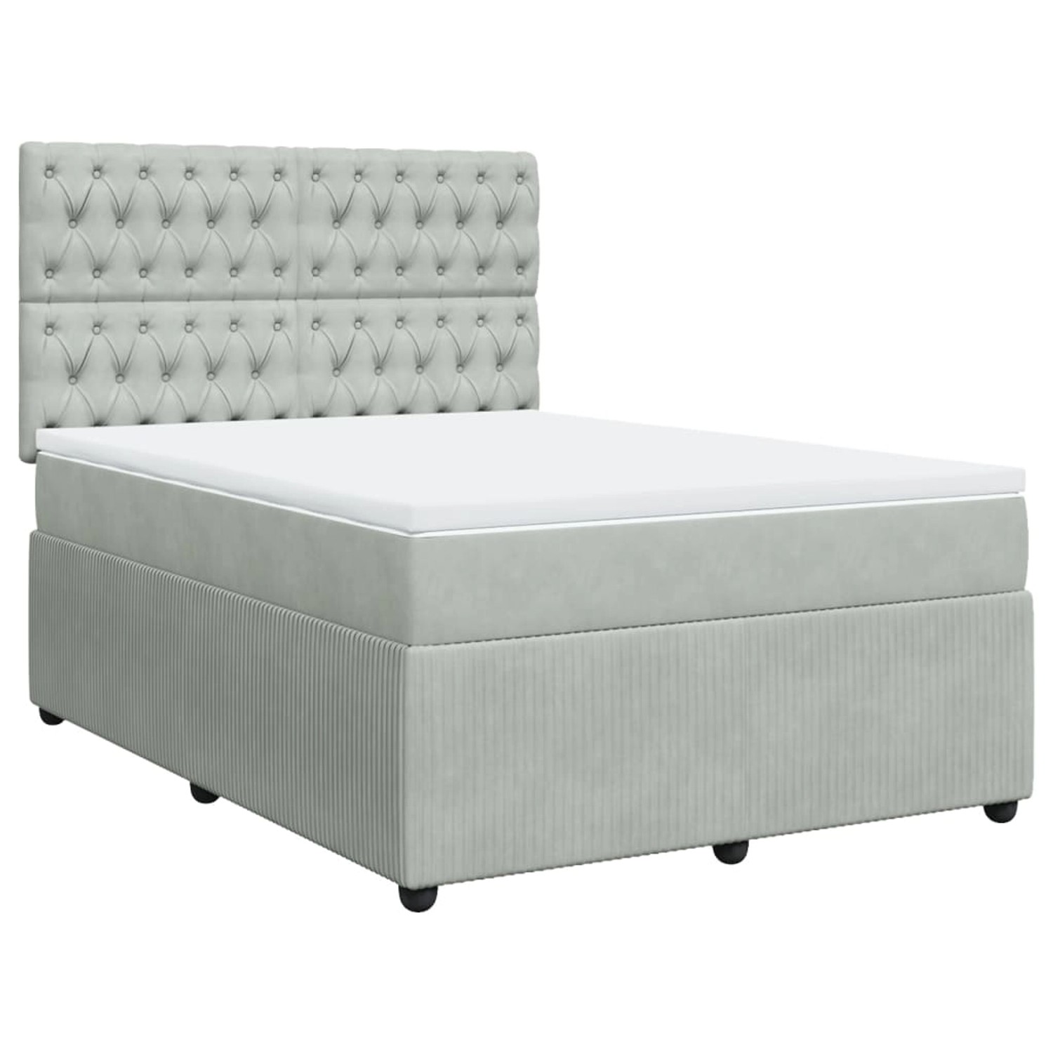 vidaXL Boxspringbett mit Matratze Hellgrau 140x190 cm Samt2098814 günstig online kaufen