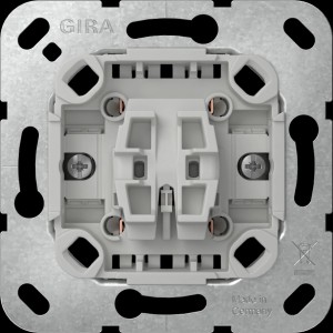 Gira Kreuzschalter, 2-polig, zur Unterputzmontage. Schalter für den Innenbereich.