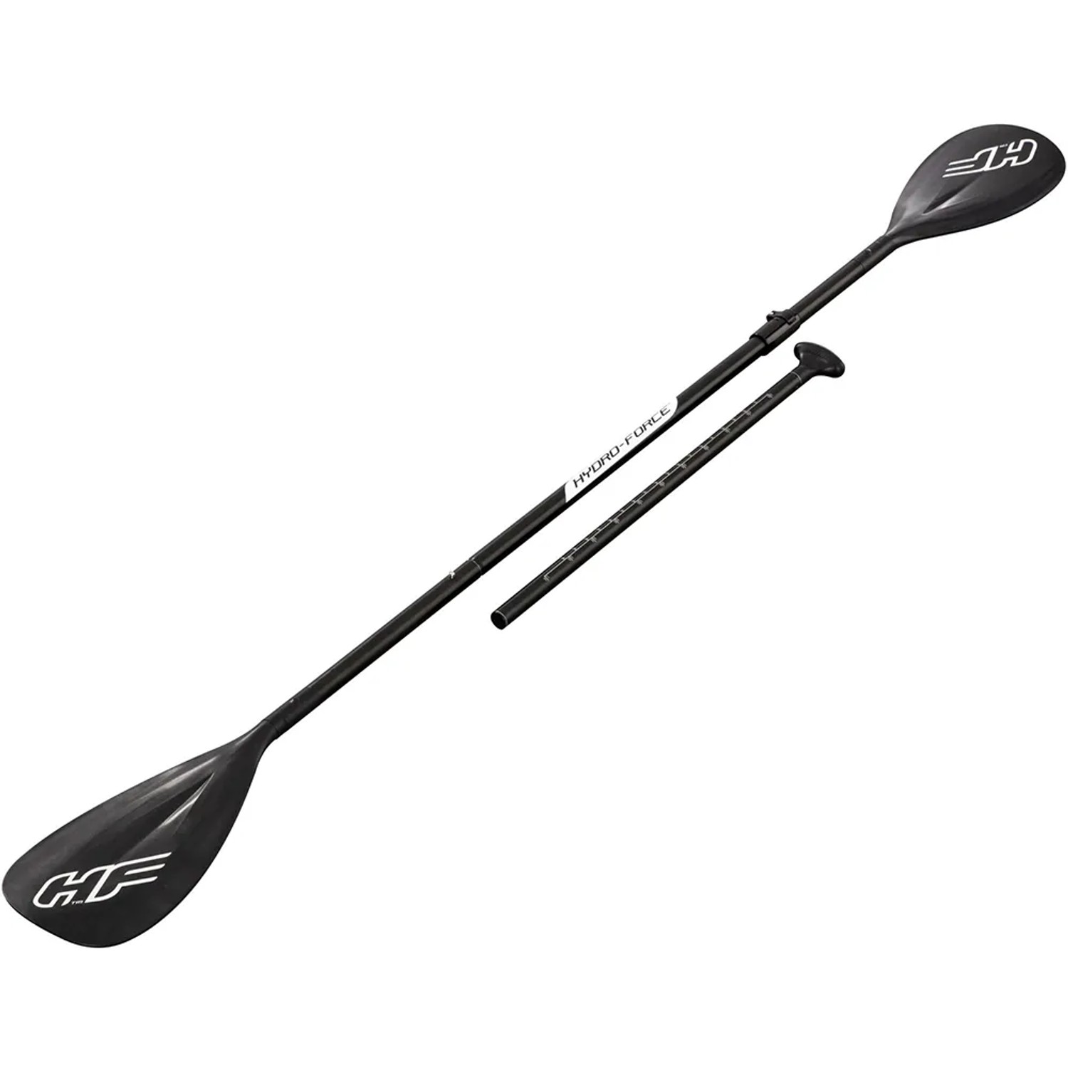 Hydro-Force SUP Paddel, 4-teilig, verstellbar für Stand Up Paddling & Kanu, Aluminium, schwarz