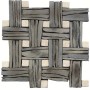 Mosaikmatte aus Naturstein Black Slate und Beige Marble, 30x30 cm.