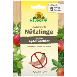 Neudorff Bestell-Karte Nützlinge gegen Apfelwickler für 5 Apfelbäume. Schädlingsbekämpfung mit Nützlingen.
