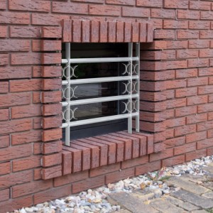 Relaxdays Fenstergitter Stahl Grau Ausziehbar Einbruchschutz 60 cm x 70-105 cm