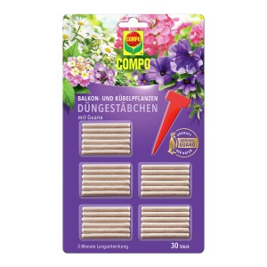 Compo Düngestäbchen für Balkon- und Kübelpflanzen mit Guano 30 Stäbchen