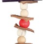 Trixie Vogelspielzeug aus Holz mit Leder, 28 cm, zum Klettern, Spielen und Knabbern.