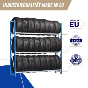 PROREGAL Reifenregal Maximus Pro mit 3 Ebenen, lichtblau-lichtgrau, für Reifenlagerung.