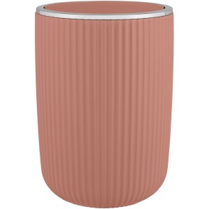 Altrosa Kosmetikeimer mit Schwingdeckel, 5,5 l, gerippte Struktur.