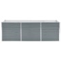 Graues vidaXL Garten-Hochbeet aus Stahl, 240x80x77 cm, ideal für Garten, Balkon oder Terrasse.