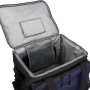 Geöffnete blaue Cartrend Kühltasche (30 l) mit Innenfächern. Ideal für unterwegs.