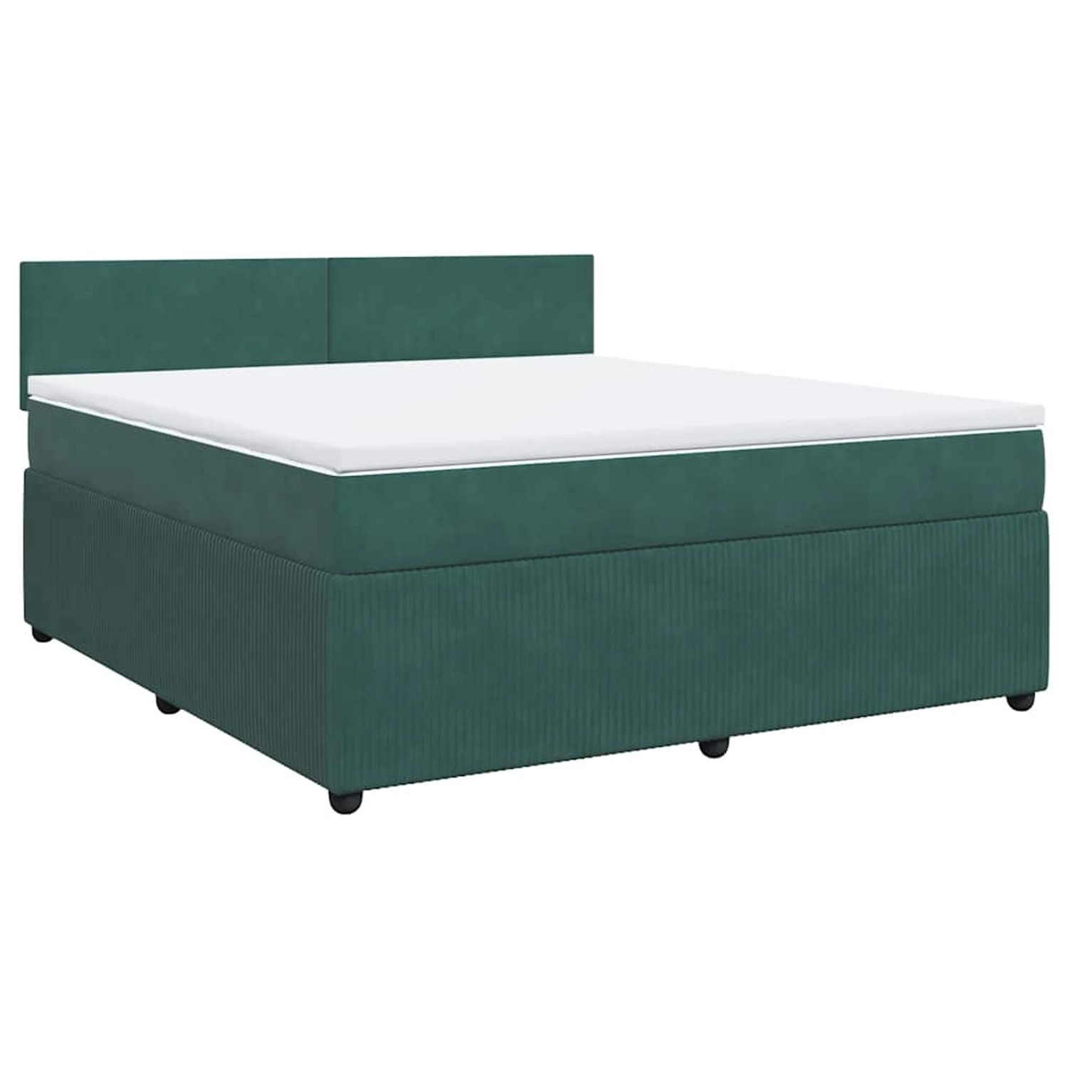 vidaXL Boxspringbett mit Matratze Dunkelgrün 180x200 cm Samt 3287803 günstig online kaufen