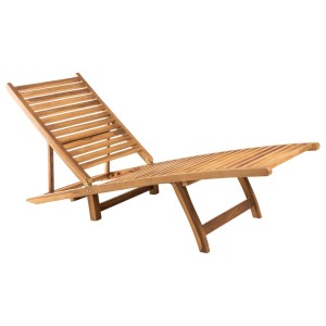 vidaXL Sonnenliege aus Teakholz, verstellbar und zusammenklappbar für Garten und Terrasse.