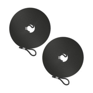 Relaxdays Gummiseil 2er Set PP Gummi Schwarz Mit Schlaufen 7,5 m