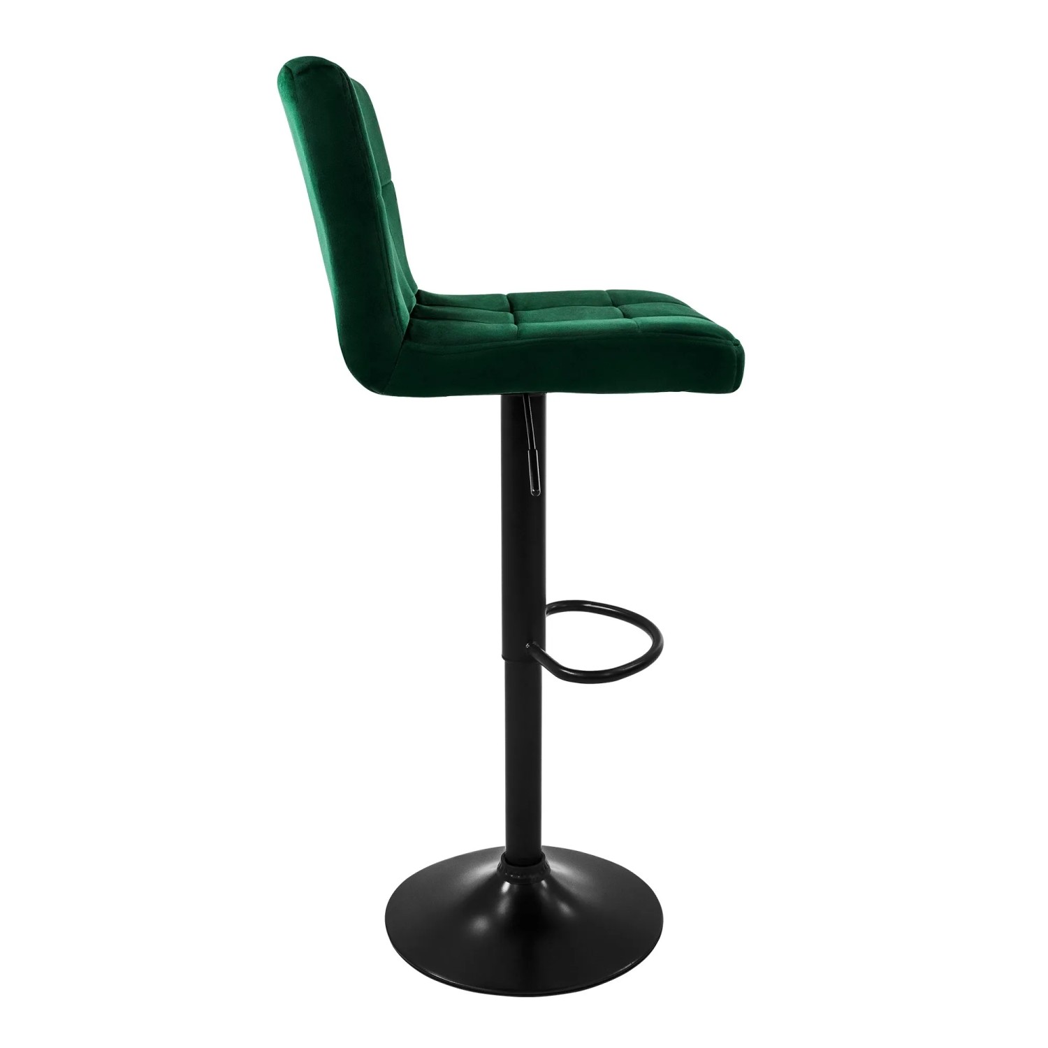 ML-Design Barhocker 4er Set, grüner Samt, mit Rückenlehne und Fußstütze.