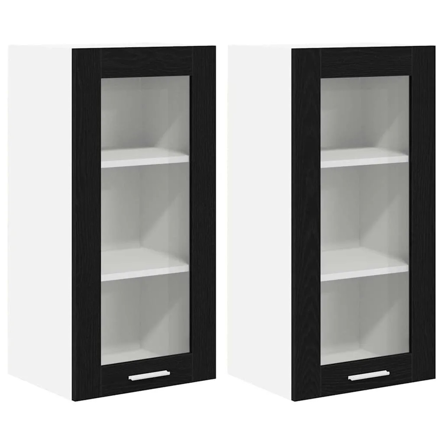 vidaXL Hängeschrank mit Tür 2 Stk Schwarz Eichen-Optik 40 x 31 x 80 cm 8843 günstig online kaufen