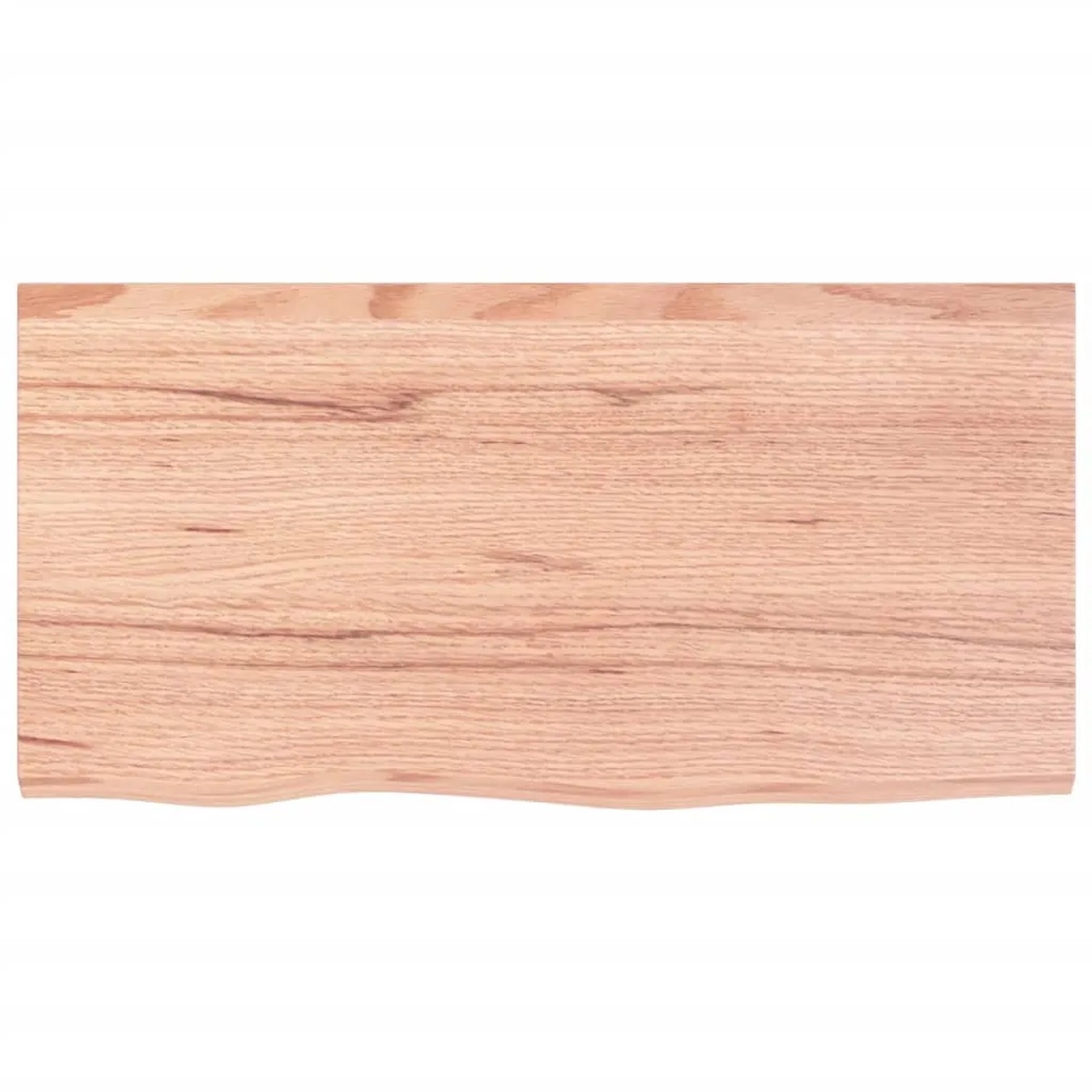 Hellbraune vidaXL Waschtischplatte aus Massivholz mit Naturkante, 80x40 cm.