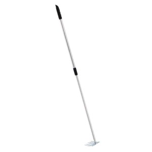 Galaflor Kleinrechen mit Teleskopstiel, Stahlrechen mit Alustiel, ausziehbar von 62-104 cm.