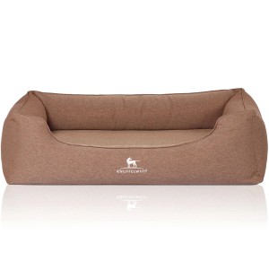 Orthopädisches Knuffelwuff Hundebett Leano XXXL in Hellbraun, ideal für große Hunde.