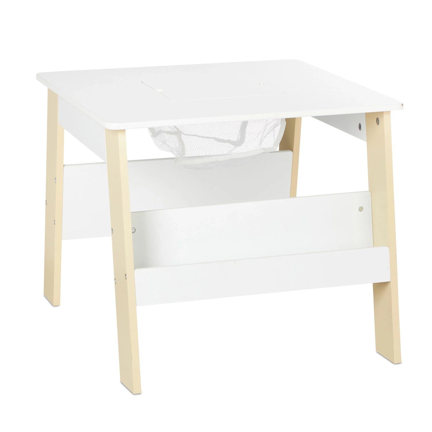 Relaxdays Kindersitzgruppe MDF Weiß Beige Dreiteilig mit Whiteboard 51 x 55 x 69 cm