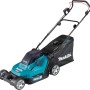 Makita Akku-Rasenmäher DLM432PT2 18V mit Grasfangkorb, blau/schwarz.