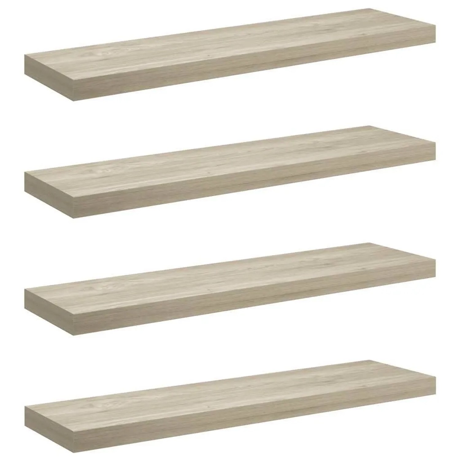 vidaXL Schwebende Wandregale 4 Stk Eichefarben 90x23,5x3,8 cm MDF 323882
