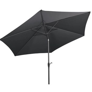 Schwarzer Derby Marktschirm, Ø 300 cm, mit UV-Schutz 80 und Aluminiummast.