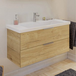 Steinkamp Waschtischunterschrank Living 2.0 Halifax Eiche mit Villeroy&Boch Waschtisch