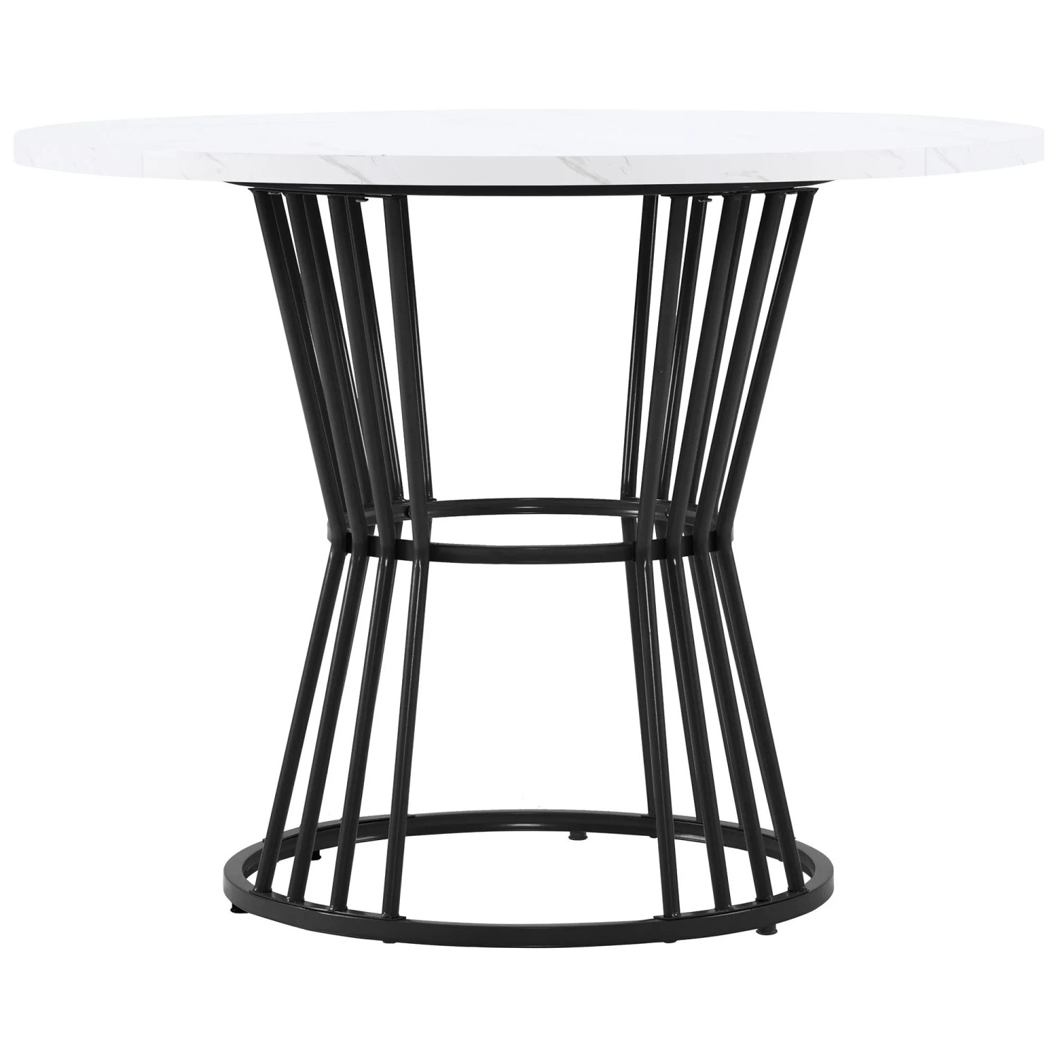 okwish Esstisch mit Stabiler Metallrahmen Frühstückstisch 90 × 75 cm Schwarz