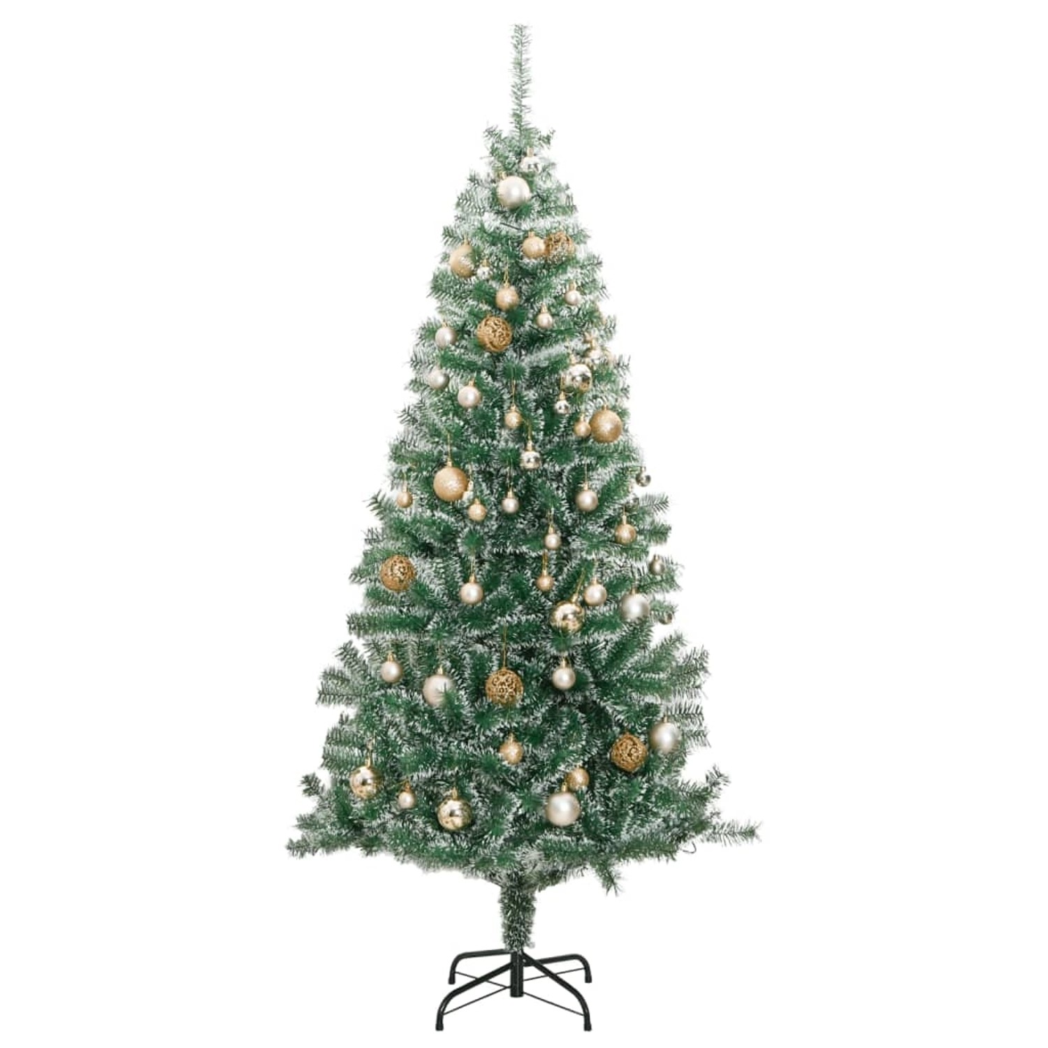vidaXL Künstlicher Weihnachtsbaum 300 LEDs & Kugeln Beschneit 180 cm Modell 2