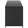 Schwarze VidaXL Gartenbox aus Poly Rattan, 200x50x60 cm, ideal zur Aufbewahrung im Garten.