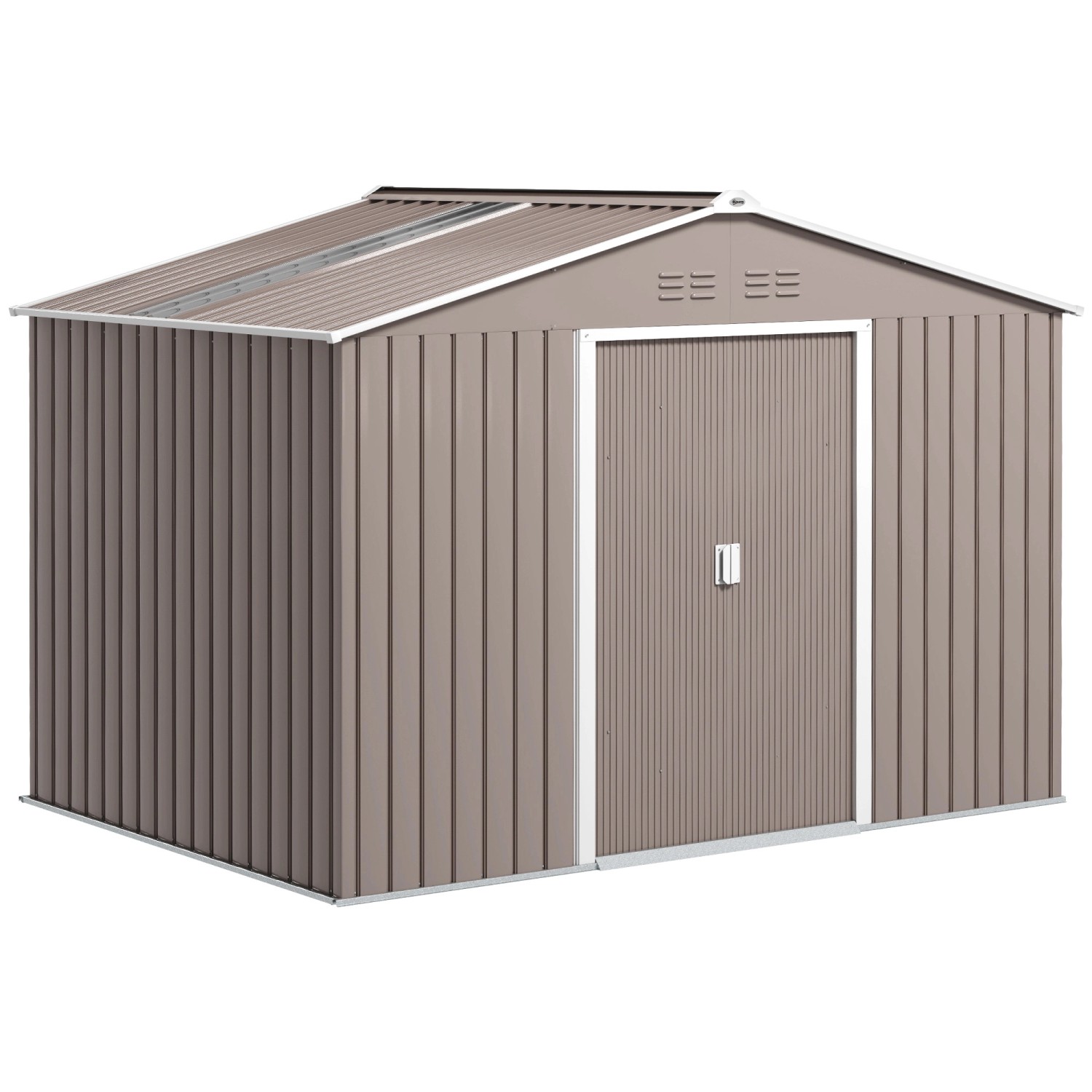 Outsunny Gartenhaus mit Satteldach Stahl Hellgrau 277L x 195B x 192H cm günstig online kaufen