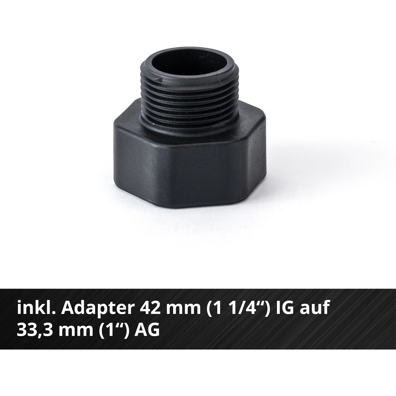 Adapter für Einhell Aquinna Gartenpumpe, 42 mm IG auf 33,3 mm AG.
