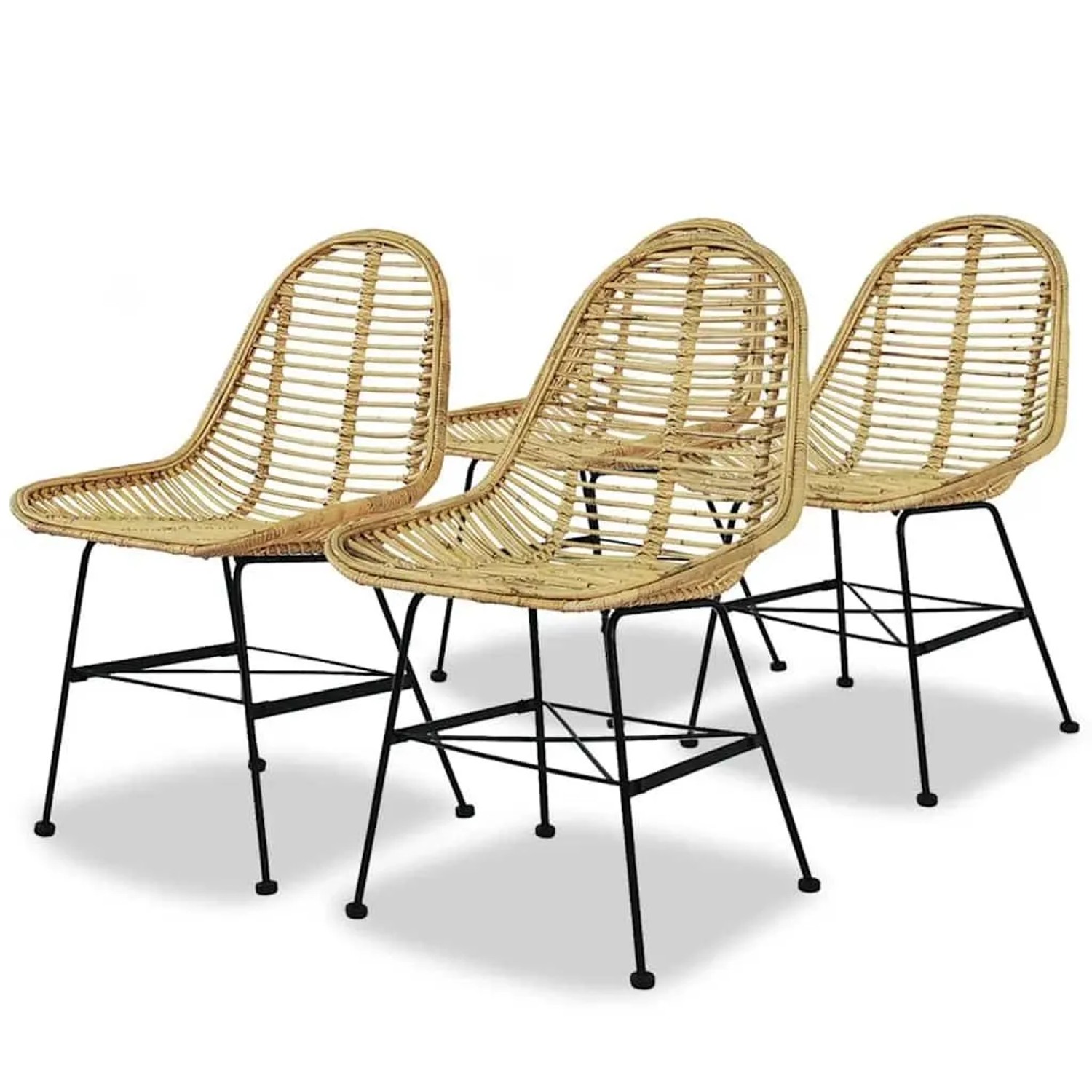 vidaXL Esszimmerstühle 4 Stk Natur Rattan 244570
