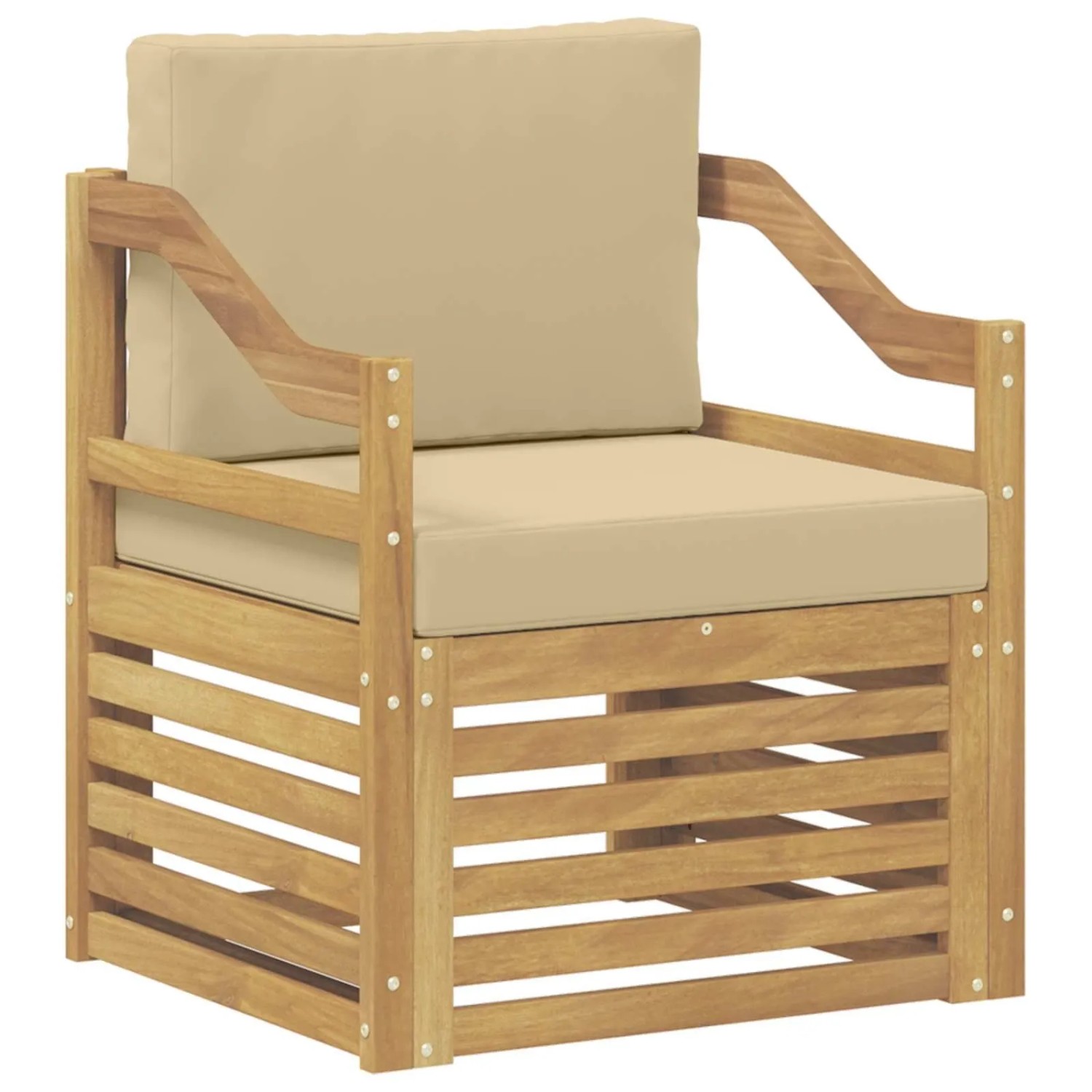 vidaXL Outdoor-Sofa Polyester Weiß und Beige 3439115