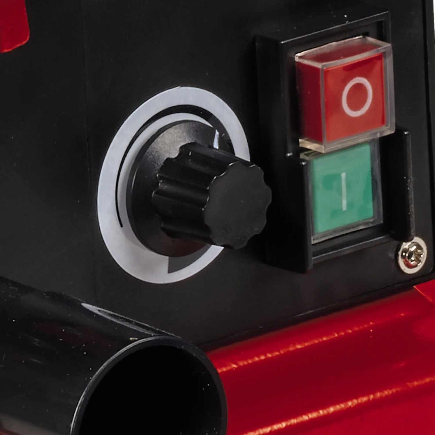 Detailaufnahme: Einhell TC-SS 406 E Dekupiersäge mit Drehzahlregler und Schalter.