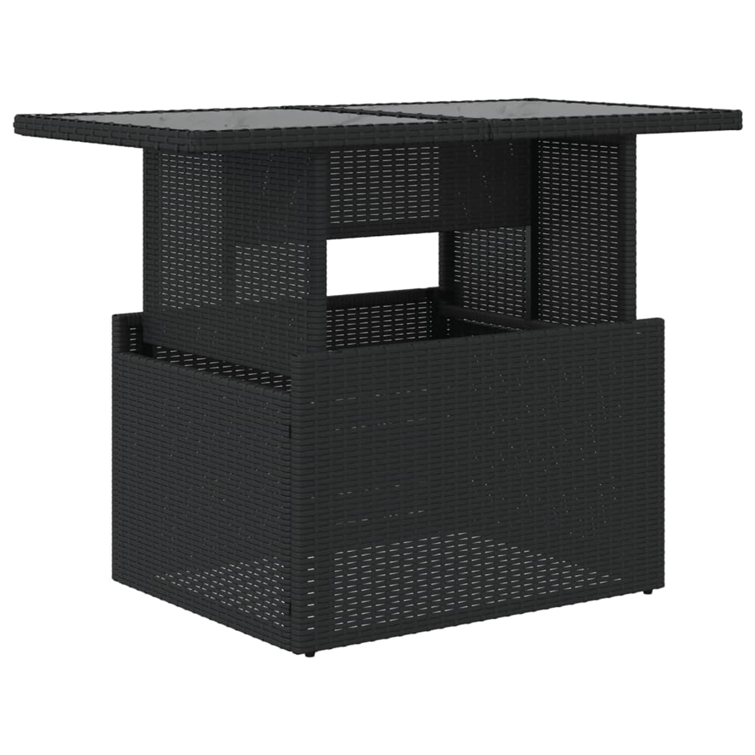 vidaXL Gartentisch mit Glasplatte Schwarz 100x55x73 cm Poly Rattan 365970 günstig online kaufen