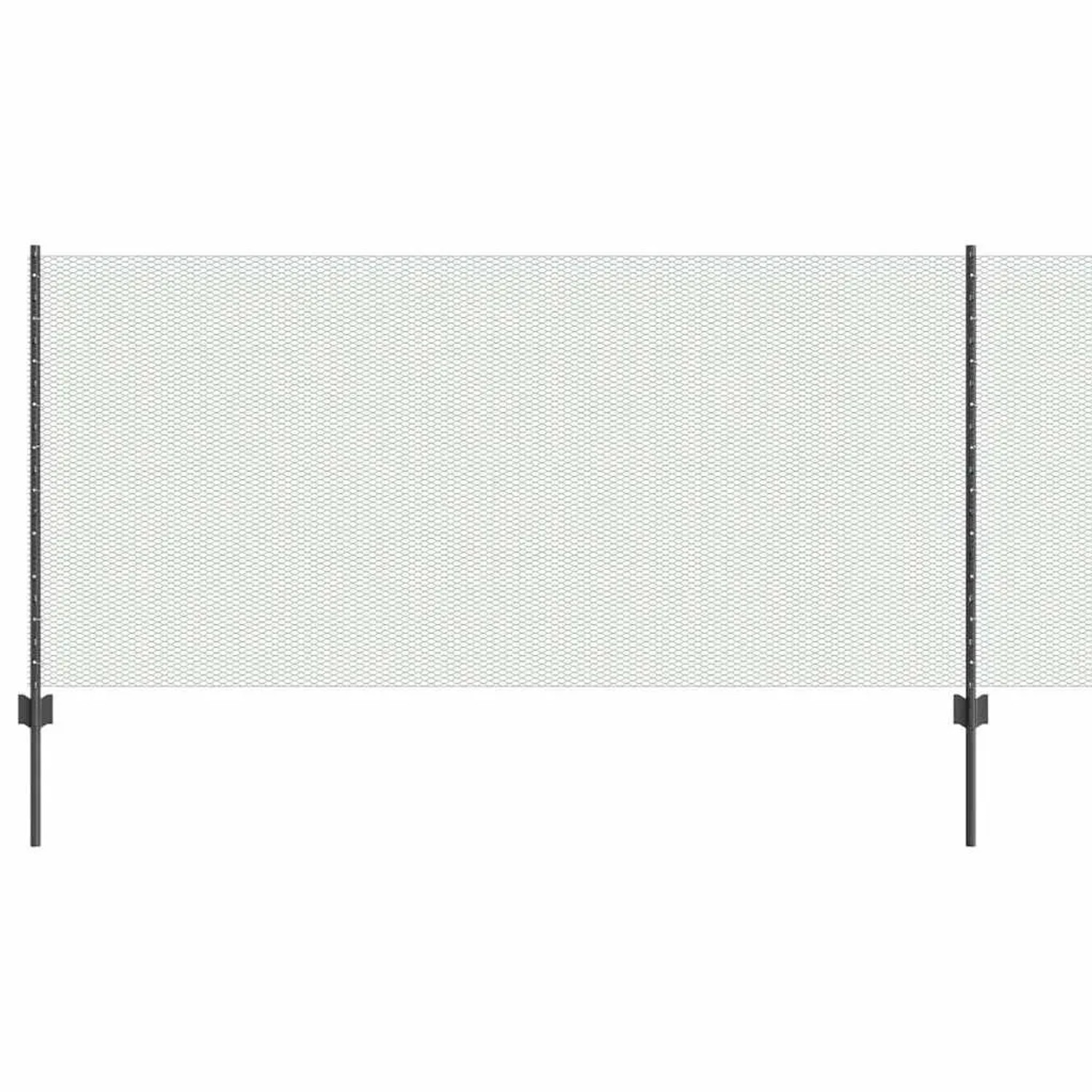 vidaXL Zaun mit Pfosten Grau 1 x 50 m Stahl und PVC 3336893 günstig online kaufen