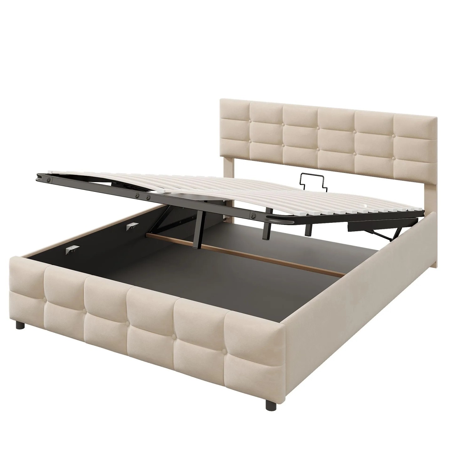 okwish Polsterbett 180x200cm mit Hydraulik Schlafzimmer Beige ohne Matratze