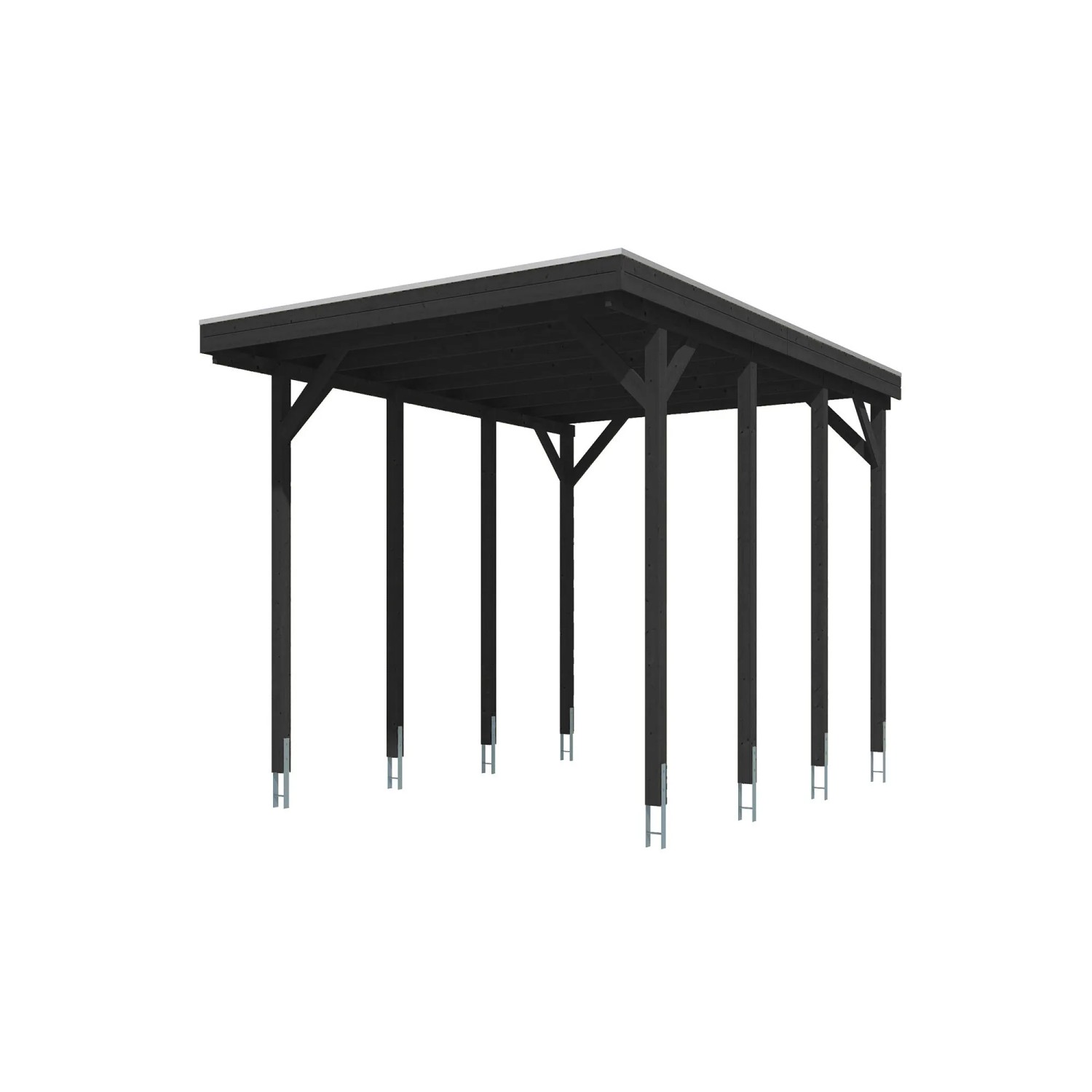 Skan Holz Caravan-Carport Friesland mit Stahldach 402 cm x 555 cm Anthrazit