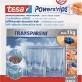 Tesa Powerstrips Deko Haken transparent, 2er-Pack mit 4 Klebestreifen für Dekorationen bis 1 kg.