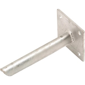 Pfostenfuß für Zaunpfahl, Ø 34 mm, feuerverzinkt, zum Anschrauben für Zaunbau & Sichtschutz.