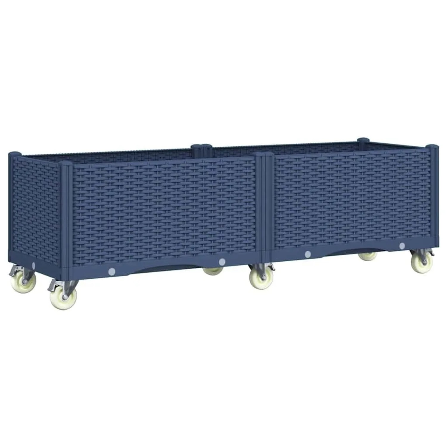 vidaXL Pflanzkasten mit Rollen Blaugrau 160x50x54 cm PP 367979