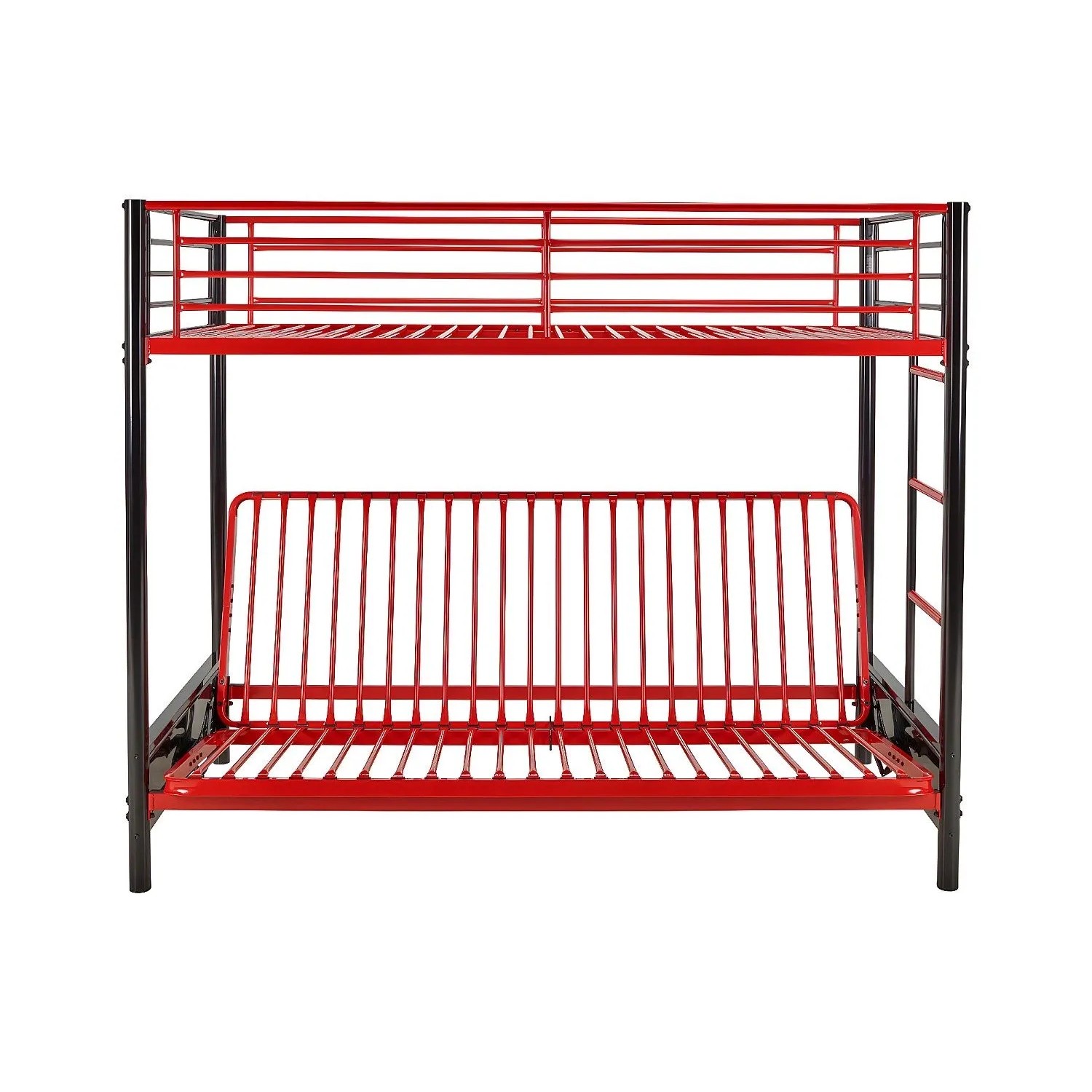 Vente-unique Hochbett Modulo Schwarz  Rot 198 cm