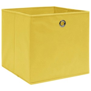 Gelbe vidaXL Aufbewahrungsbox aus Stoff, 32x32x32 cm, 4er-Set für Aufbewahrung & Ordnung.