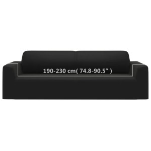 Schwarze vidaXL Stretch Sofahusse für 3-Sitzer Sofa, aus Polyester-Jersey.