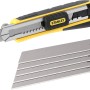 Stanley Cuttermesser FatMax 18mm, schwarz-gelb, mit Abbrechklingen. Messer für präzise Schnitte.